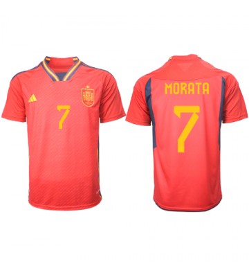 Spanien Alvaro Morata #7 Hjemmebanetrøje VM 2022 Kort ærmer